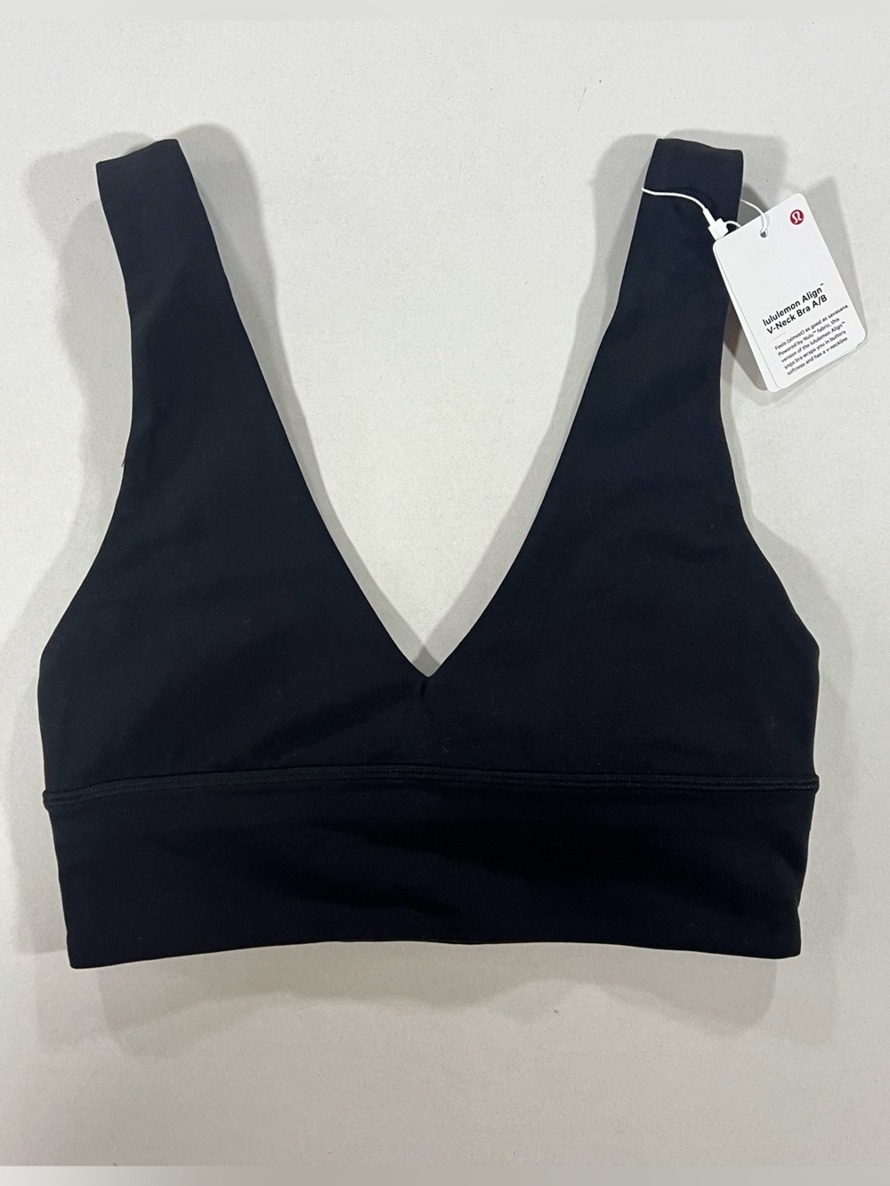Lululemon Align V-Neck Bra Light Support A / B Cup Black Sports Bra Size 4 NWT - Picture 4 of 8